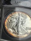 Vibrantly Toned 1988 American Silver Eagle ANACS MS69 Reagan Label