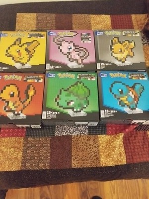 MEGA Pokémon Pixel Art Bundle - Pikachu Bulbasaur Charmander Squirtle Eevee Mew