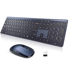Wireless Keyboard and Combo,2.4G USB Ultra Slim Quiet Full Size Matte PC Comp...