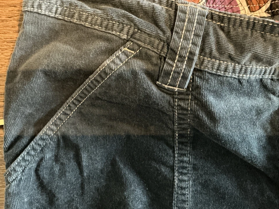 Athleta Navy Corduroy Shorts Size 8 Bottom W/Drawstring Waist Cotton Stretch - Image 4 of 4