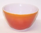 Pyrex #401 Mixing Bowl, Orange Red Ombre Flameglo 1-1/2 pt. Made in USA  CLEAN!!