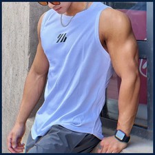 Canotta uomo maglia palestra senza maniche fitness corsa sport canotta estiva