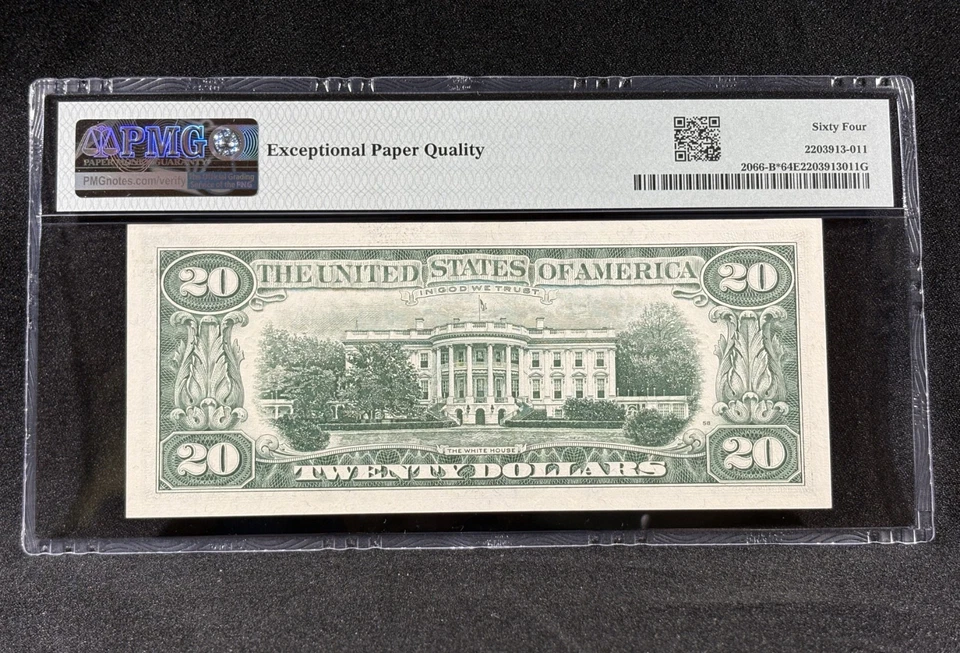 1963A $20 Federal Reserve Twenty Star Note New York FR 2066-B* PMG 64 EPQ New - Image 2 of 2