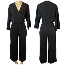 Sweaty Betty London Black Jumpsuit Fabric Recycled Flared Leg Cut Size XS 