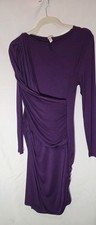 Wyatt Purple Ruched Long Sleeve Bodycon Dress Rayon Spandex Size M