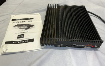Stewart Electronics  PA-100B 200 Watt  Power Amplifier Made in USA -USED/WORKS