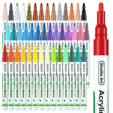 Paint Pens, 42 Colors Acrylic Paint Markers, Low-Odor Water-Based Quick Dry P...
