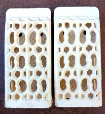2 Vintage Radiant Ceramic Heater Grate Insert Bricks Decorative ART, Very Good