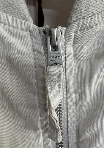 Allsaints “Bassett” Light Weight Shell Bomber Jacket Off white L **NEW** READ** - Picture 7 of 14