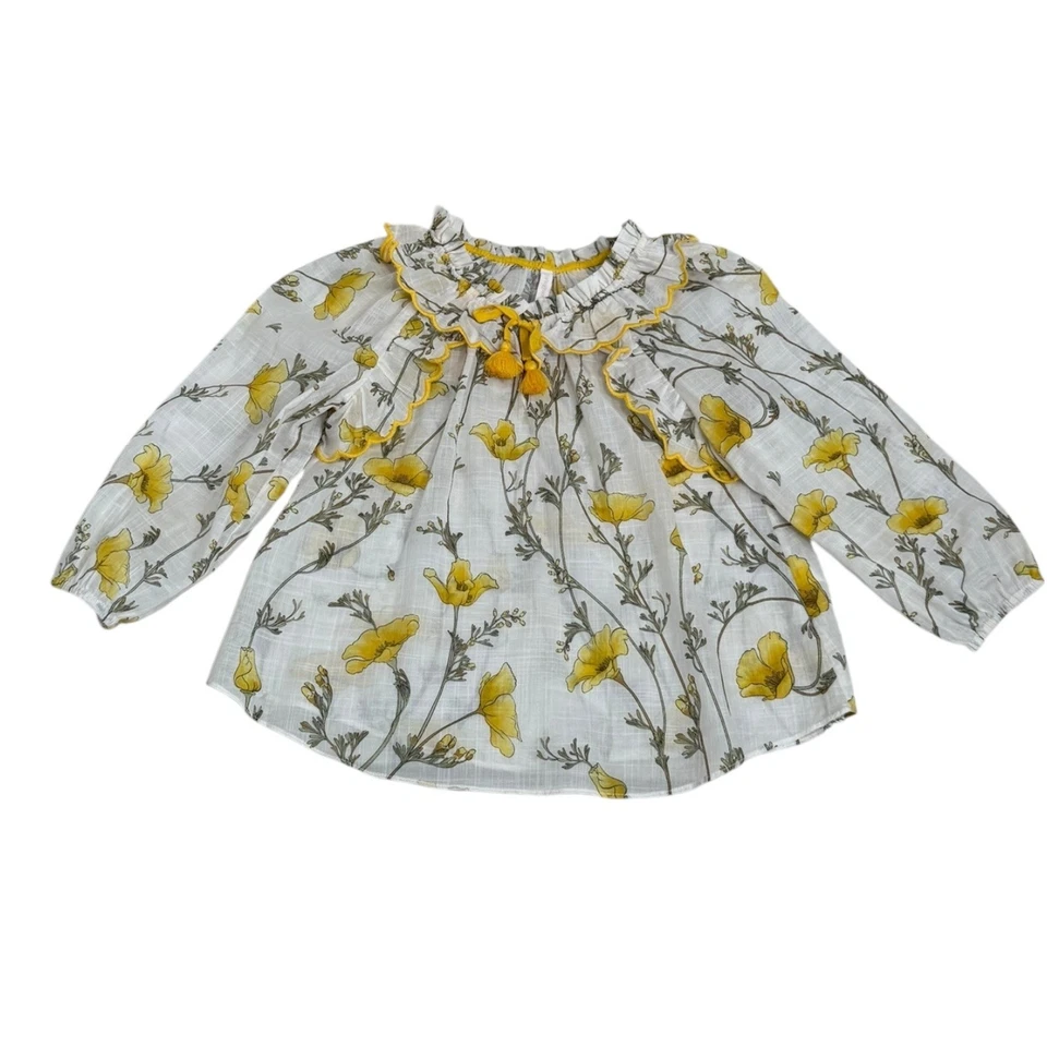 Conjunto de falda a juego Zimmermann Jeannine amarilla floral para niñas estampado de logotipo 6/8 Foto 2 de 4