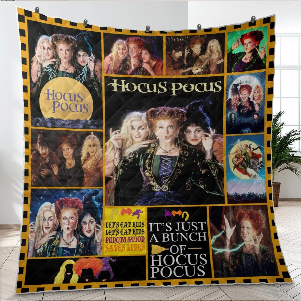Hocus Pocus Halloween Quilt, Hocus Pocus Quilt Blanket Soft and Warm, Gift Ideas