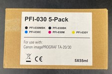 PFI-030 Ink Cartridge 5 Pack 55mL for Canon imagePROGRAF TA-20 TA-30