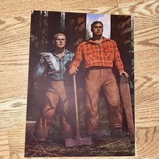 Rare Ad 1946 Pennsylvania Railroad Centennial 2 Handsome Rugged Lumberjack