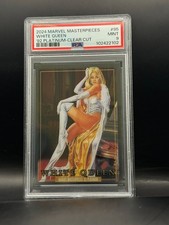 2024 SkyBox Marvel Masterpieces 92 Platinum White Queen #95 Clear Cut PSA 9