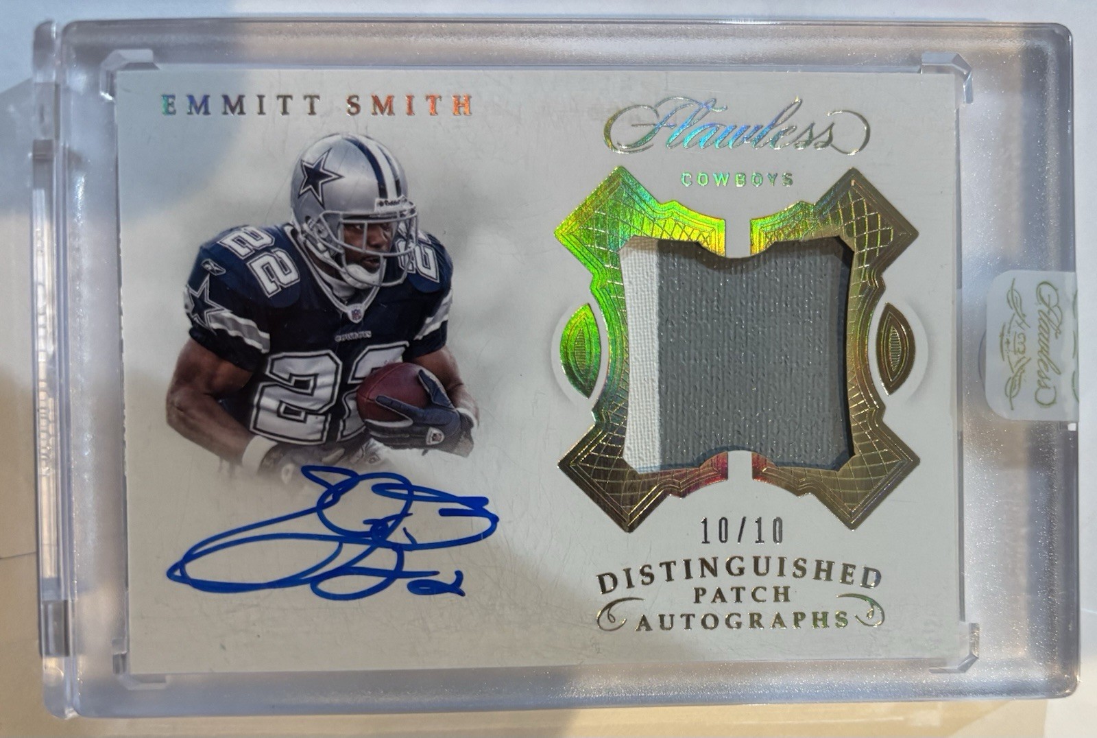 EMMITT SMITH 2018 FLAWLESS AUTO GAME USED 10/10 PATCH SUPER RARE DALLAS COWBOYS
