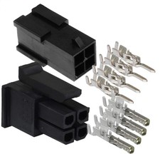 4 Pin Connector kit, 3mm Pitch, with Pins, fits for Molex Pack of 4