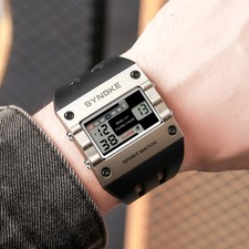 Men's Digital Sports Watch LED Screen Large Face Military Waterproof Wristwatch