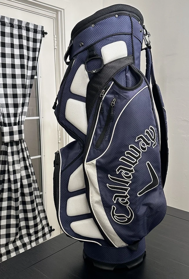 Carro de golf Callaway 10 vías bolsa de transporte azul blanco gris ligero 7 bolsillos usado en excelente estado Foto 2 de 4