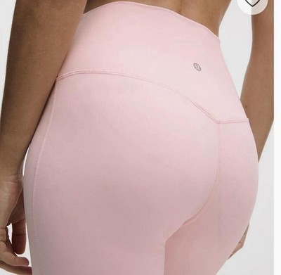 lululemon Align High Rise Ankle Leggings Size 4 Pink Solid Logo Athleisure
