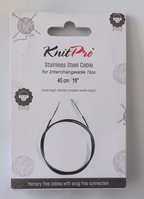 KnitPro Black Silver Fixed IC Knitting Cable- 16'' 20'' 24'' 32'' 40'' 47'' 60''