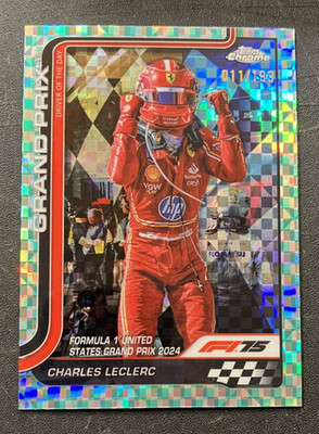 /199 Aqua Checker Charles Leclerc #140 Ferrari - 2025 Topps Chrome Formula 1 F1