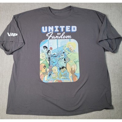 Fan Expo T Shirt Mens 2XL Gray United By Fandom VIP 2023 Tour Comic Con Graphic
