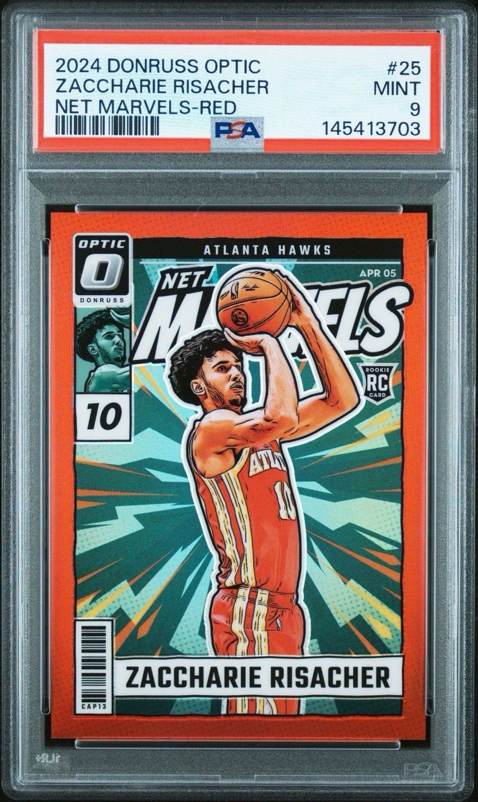 2024 DONRUSS OPTIC ZACCHARIE RISACHER NET MARVELS RED 80/99 ROOKIE RC PSA 9 #25