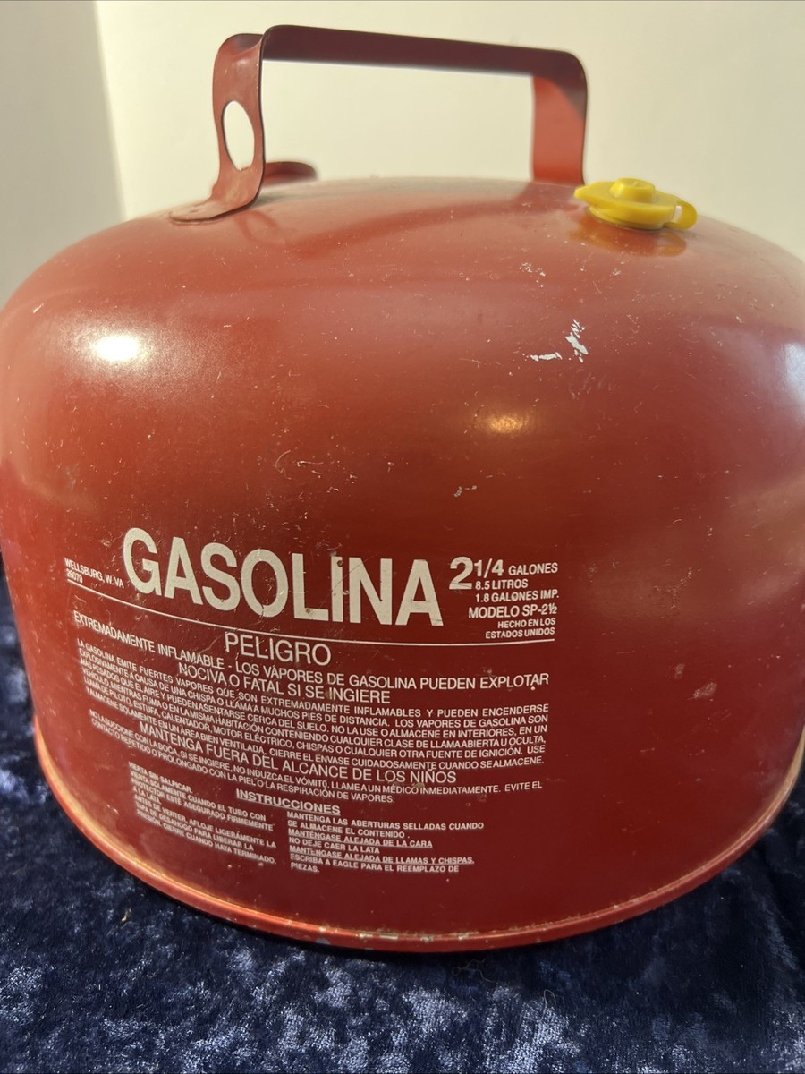 Vintage Eagle Galvanized Metal Gas Can 2 1/4 Gallon Vented Model