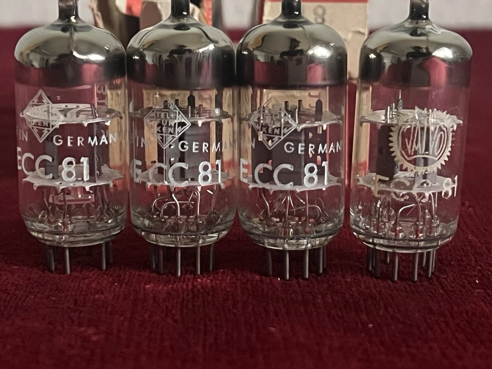 ECC81- 12AT7 Siemens Telefunken Tube 3 Pieces 1 Is Valvo NOS- Nib - NEW - Bild 2 von 4