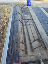 2pc 82"H Vintage Antique Old Steel Wrought Iron Metal Porch Posts Pillars Column