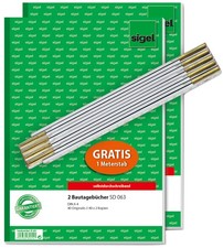 sigel Formularbuch "Bautagebuch" A4 + GRATIS Zollstock 3 x 40 Blatt