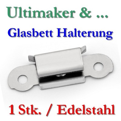 1x Glass bed plate Mounting Bracket Clip Clamp Steel UM2 UM3 GO Build Plate 3D