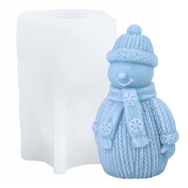 Silikon Kerzenform Schneemann – Detaillierte Winter-Kerzenform Wiederverwendbar-image