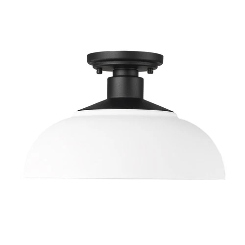 Golden Lighting 2866-OSF Levitt 14"W Semi-Flush Outdoor Ceiling - Natural Black - Picture 8 of 11