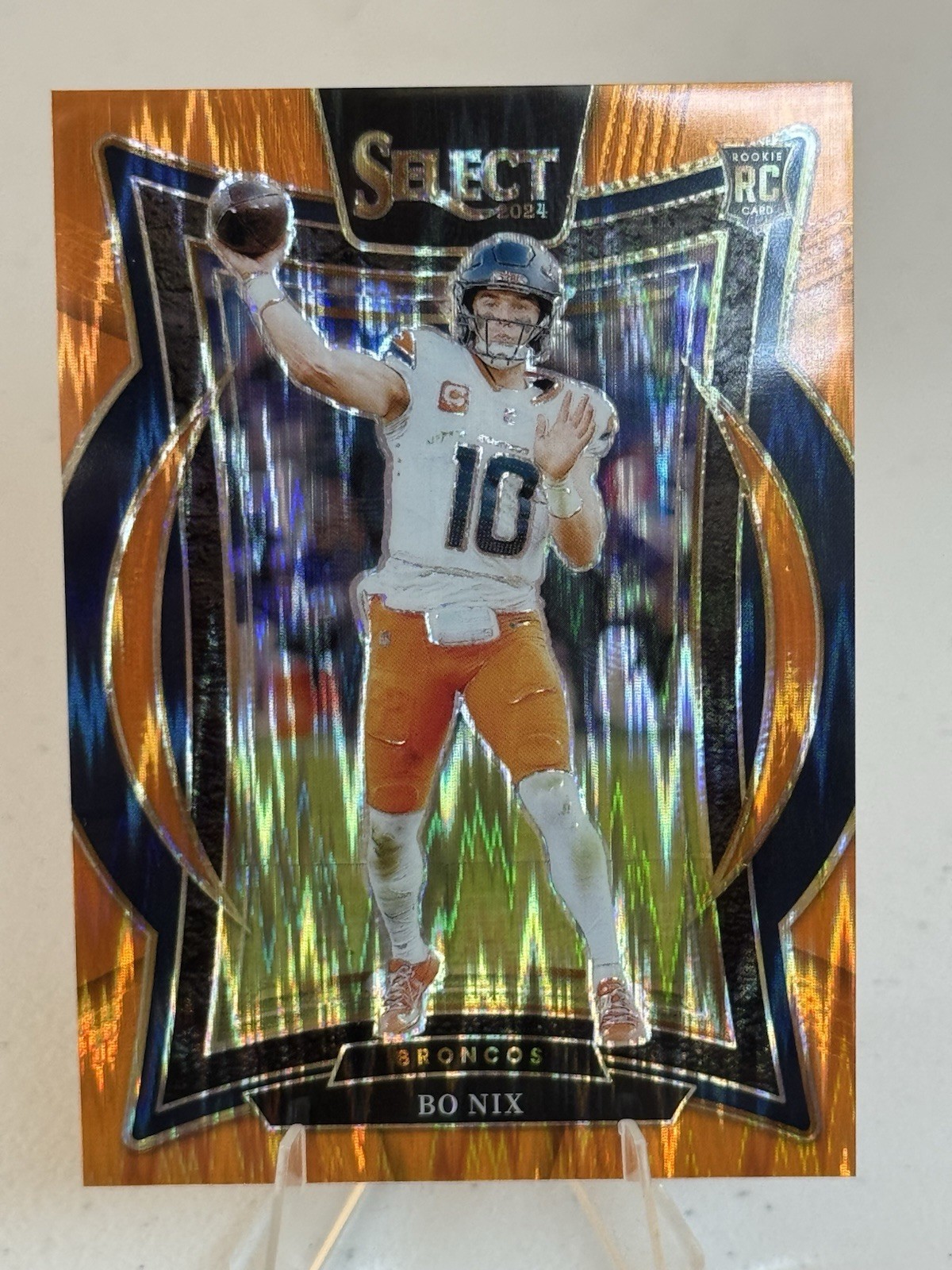 BO NIX 2024 PANINI SELECT #30 ROOKIE ORANGE PRIZM SHOCK RC 493/499 BRONCOS
