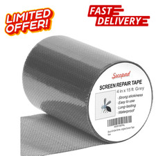 Grey Window Screen Repair Tape, 4 in X 15 FT 180IN Screen Repair Kit for Windo
