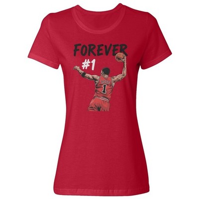 Derrick Rose Forever #1 - Chicago Legend Tribute Ladies' Crewneck T-Shirt