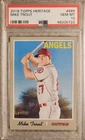 Mike Trout 2019 Topps Heritage SP #485 Gem Mint PSA 10 Los Angeles Angels HOF