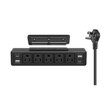 40W Under Desk Power Strip Mountable,20W USB-C Fast Charging Flat P... Fast Ship