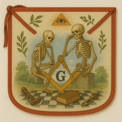 Masonic Apron Masonic Hand Painted Custom Painted Handcrafted Masonic Freemason