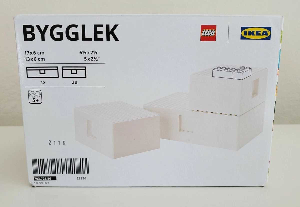 BYGGLEK Boite LEGO® av couvercle, lot de 3, blanc - IKEA