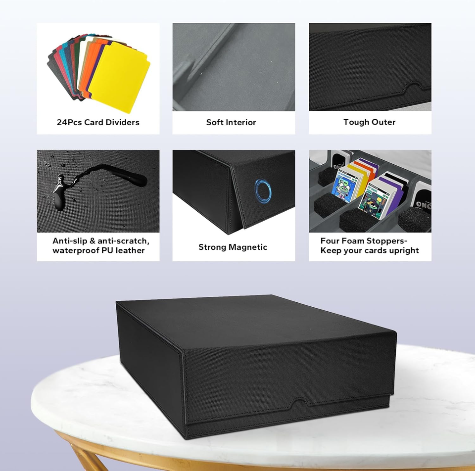Trading Card Storage Box for TCG Cards, 4 Rows MTG Card Deck Box Holds