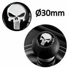 Ø30mm 3D STICKER GEAR SHIFT KNOB TOP COVER DOMED EMBLEM BADGE SKULL S 53