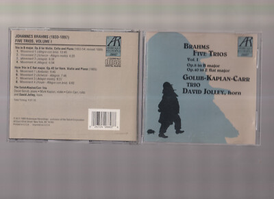 Brahms: Five Trios, Volume I (CD, Aug-1993, Arabesque) Nice! #1024JR