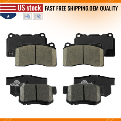 Front Rear Ceramic Disc Brake Pads For 2007 2008 Acura TL Type-S