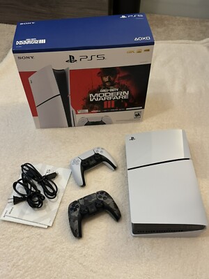 Sony PS5 Slim Blu-Ray Edition Call of Duty Modern Warfare III Bundle 1TB...
