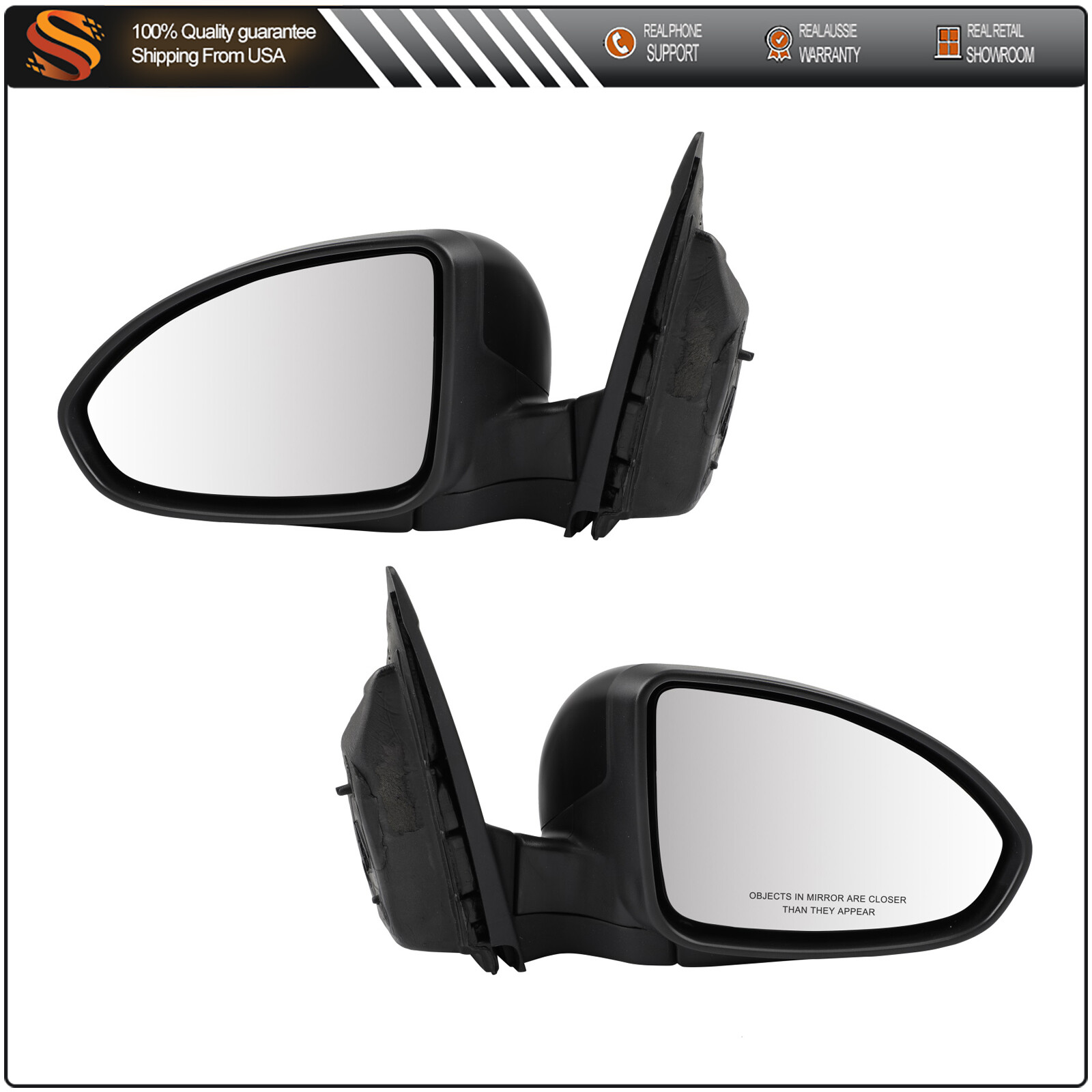 Left & Right Side Door Mirror For 2011-2015 C.V Cruze Power Heated