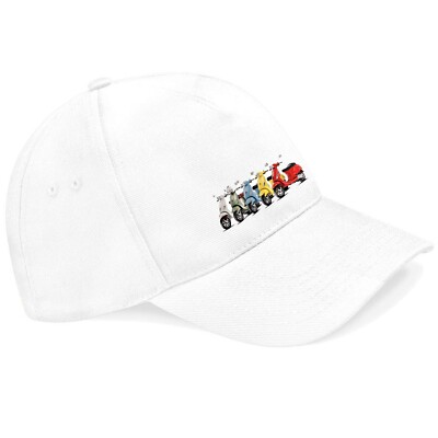 Vespa Scooter Weiße Baseball Cap Baseballcap - K058 -Weiß