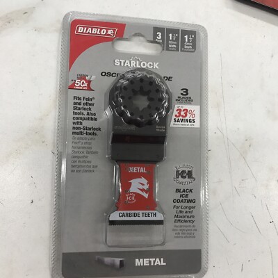 Diablo DOS125CF3 Starlock Carbide Oscillating Blades for Metal, 1-1/4'', 3-Pack