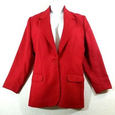 VTG Jennifer Moore Petites 100 Wool Blazer 8P Women s Fully Lined Red Jacket